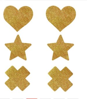 Gold Glitter Adhesive Nipple Covers