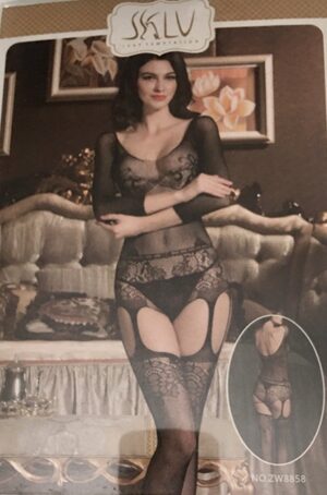 Black Open Crotch Full Body Stocking