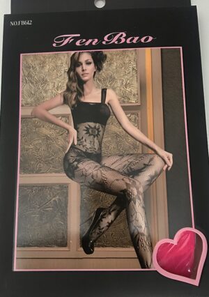 Mesh Pink Open Crotch Lace Full Body Stocking