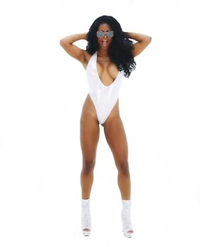 Silver Rhinestone One Piece Bodysuit