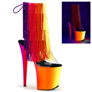 Rainbow Colorful Fringe Mid Calf Dance Shoes